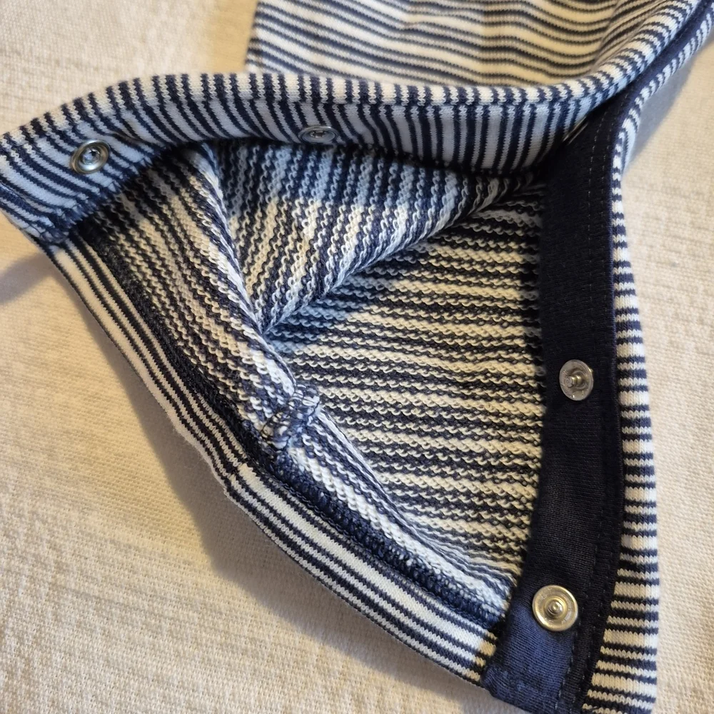 Marks & Spencer boys size 12-18 months Blue & White Striped dungarees NWOT - Picture 2 of 7